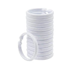 DRAPERI Superior Plastic Curtain Hooks | 12 Pieces Set | O-Shape Design | Durable Curtain Accessories