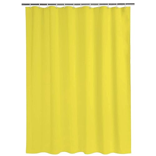DRAPERI Yellow PEVA Waterproof Shower Curtain – Eco-Friendly, Mold & Mildew Resistant, 200x180 cm