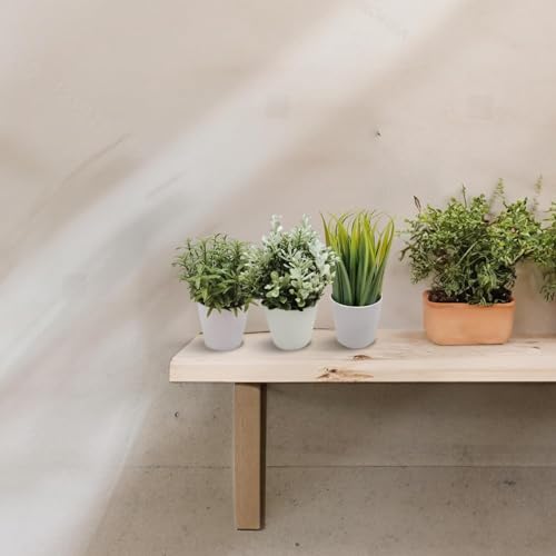 Premium Artificial Mini Plants for Home Décor – Faux Rosemary, Thyme, and Wheatgrass for Living Room, Bathroom & Office