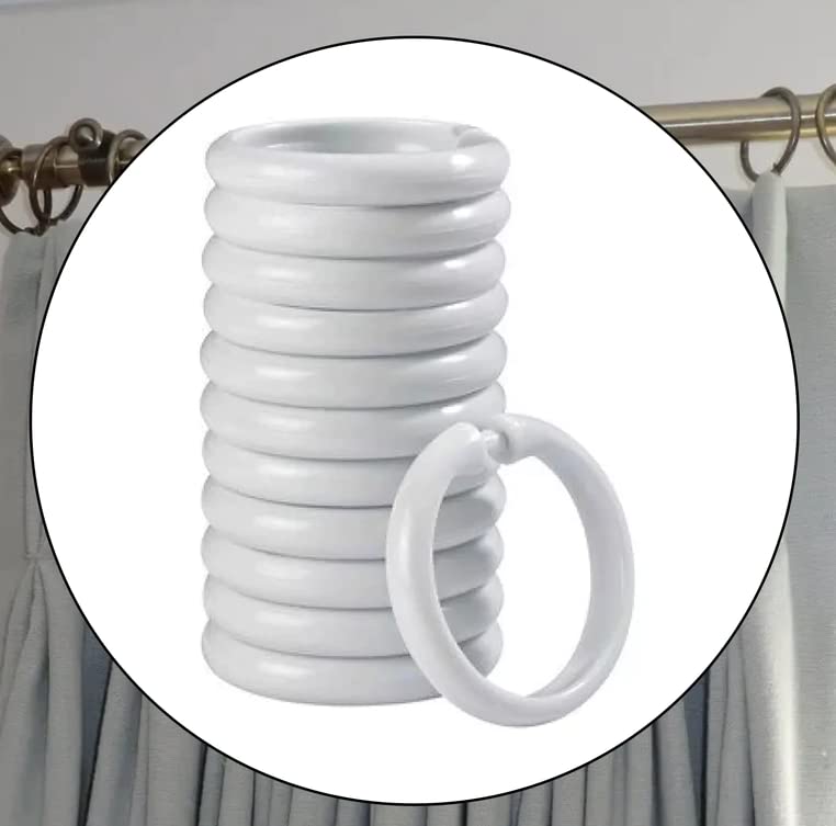 DRAPERI Superior Plastic Curtain Hooks | 12 Pieces Set | O-Shape Design | Durable Curtain Accessories