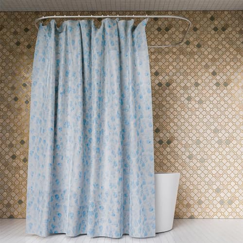 "PAPERI 3-Piece Multipurpose Water Drop Design Shower Curtain – Waterproof PEVA with 12 Matching Hooks, 200x180cm