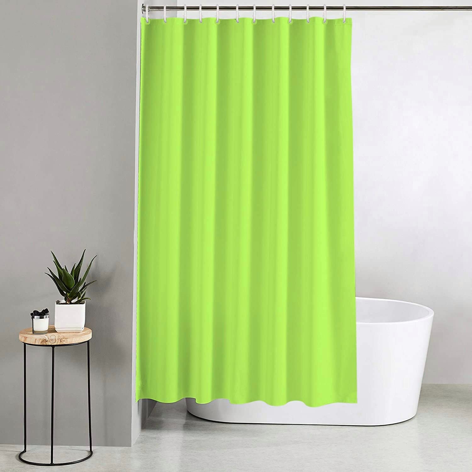 DRAPERI PEVA Bathroom Shower Curtain with Hooks – 72"x72"