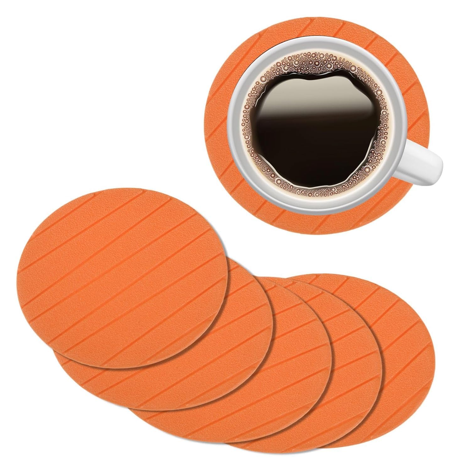 Coaster Soft EVA Foam – 2 Sets of 12 Non-Slip, Heat-Resistant Drink Coasters for Tea, Coffee, Mugs & Glasses