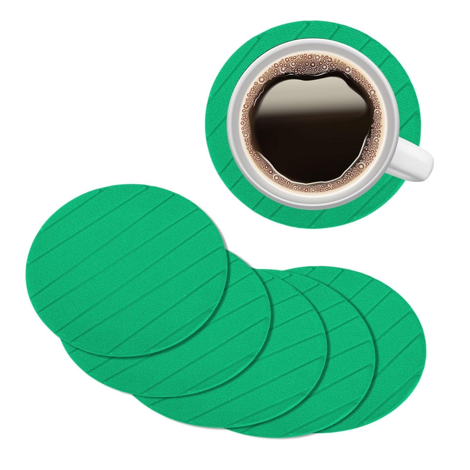Coaster Soft EVA Foam – 2 Sets of 12 Non-Slip, Heat-Resistant Drink Coasters for Tea, Coffee, Mugs & Glasses